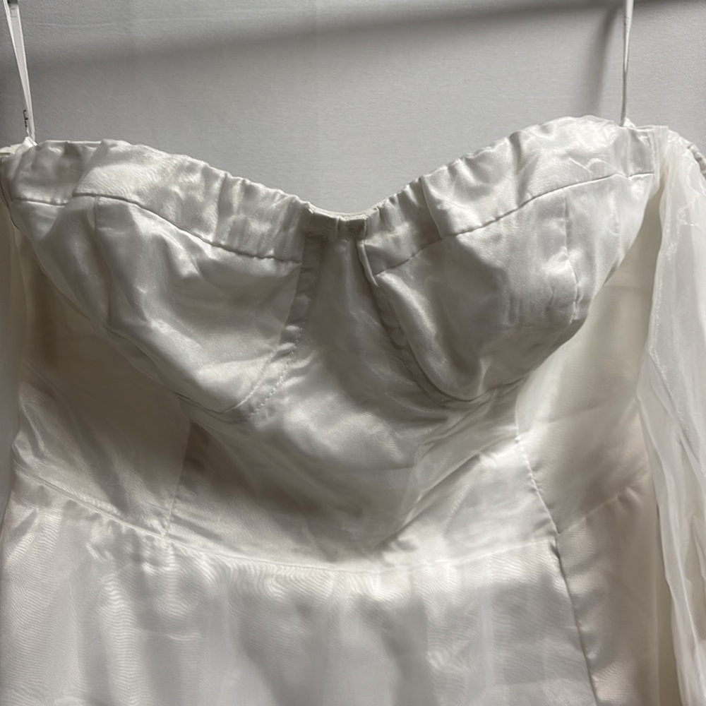 Lulu's White Strapless Off-Shoulder Puff Sleeve Maxi Dress - Picture 6 of 10